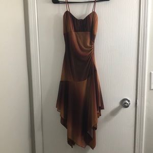 Sparkly flowy red and orange dress